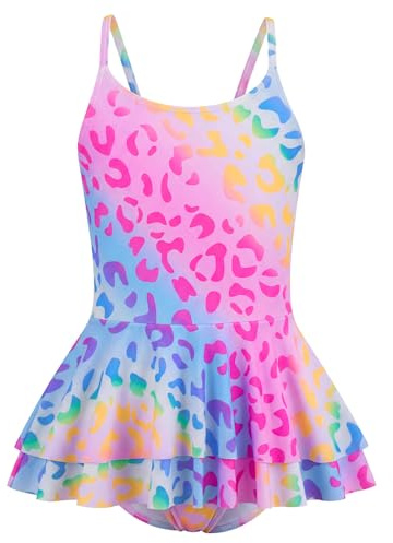 JiAmy Girls One Piece Swimsuit Adjustable Straps Mermaid Swimming Costume Kids Swimwear Bathing Suit for Kids 4-12 Years