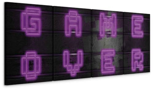 murando - Leinwandbild Gamingzimmer Gaming, 160x60 cm, 4-teilig, Wohnzimmer | Hochwertige Leinwand, sofort aufhängbar, ideal fürs Wohn- oder Schlafzimmer, wasserfest und lichtecht, langlebig, stilvoll