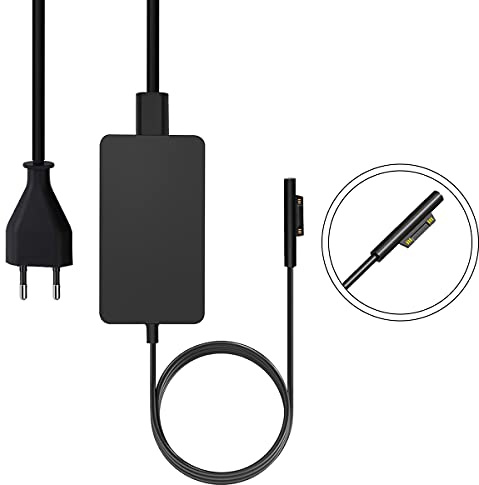 SUPERNIGHT Ladegerät für Surface Pro 65W 15V 4A Netzteil-Adapter Surface Ladakebel für Surface Book & Surface Pro 3 4 5 6 7 X &Surface Laptop 2/1 &Surface Go mit 5V 1A Smartphone-USB-Ladeanschluss