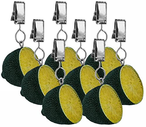 My-goodbuy24 Tischdeckenbeschwerer mit Klammer - 8er Set - Tischdeckenhalter Garten Tischdeckenklammern Tischtuch Clips - Polystone - Limette