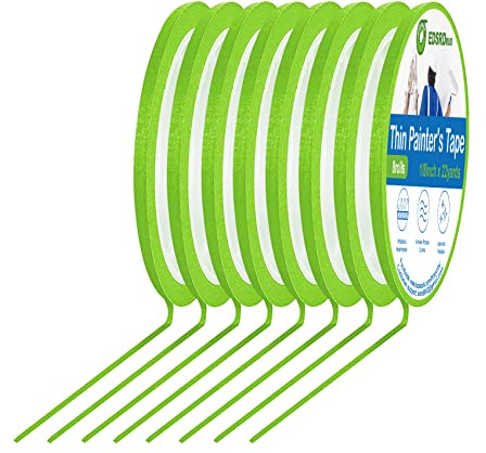 EDSRDRUS Thin Painters Tape 1/8, 1/4, 1/2 Width Options Painter's Tape Paint Tape Fine Line Masking Tape, Pinstriping Tape, DIY Art, Wall Decoration, Car Auto Paint Smart Selection 3 Large Core