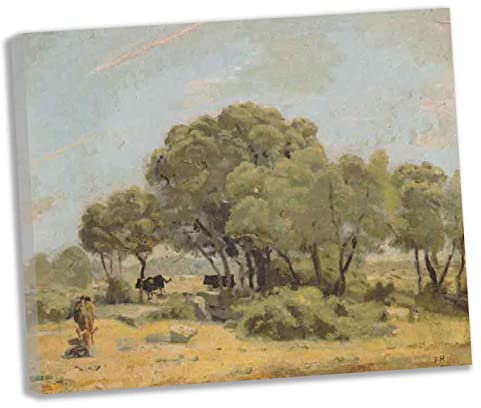 Lasite Ferdinand Hodler《Olivenbäume》Leinwandbilder Kunstdruck Bilder Reproduktion Leinwanddruck Bilder Leinwand Gemälde Wanddekoration gerahmt fertig zum Aufhängen(Gerahmt,75x90cm30x35inch