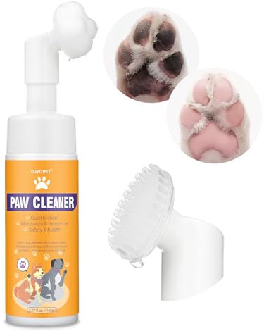 Pfotenreiniger für Hunde und Katzen, Magic Foam – Clean Paws Schaumreiniger ohne Abspülen, Trockenshampoo, Fußreinigungsbürste – mit Rosenextrakt, Geruchskontrollwaschmittel – gut für Welpen