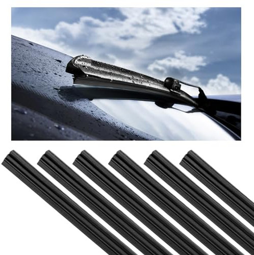 Scheibenwischer Gummi,6 Stück Wischergummi, 800mm Ersatz Scheibenwischergummi,Kompatibel mit Allen Scheibenwischern Zuschneidbare