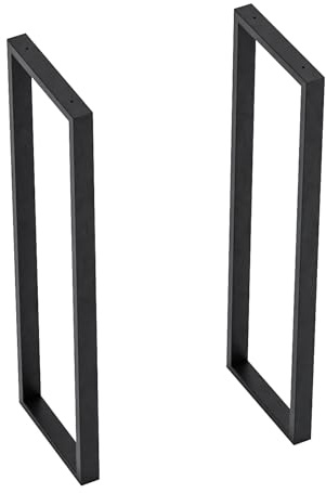 [en.casa] Set di 2 Gambe in Acciaio per Mobili Fai da Te Gambe Rettangolari per Tavolo Alto da Bar Consolle Bancone Altezza 87 cm Nero
