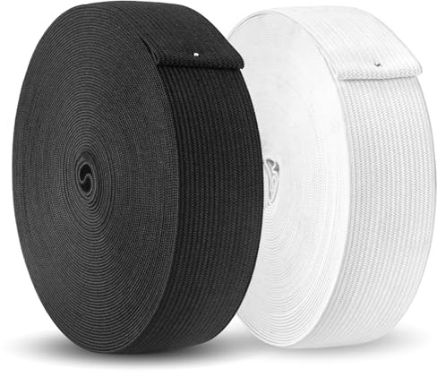 Gummiband 30mm Weiß Schwarz, 2 Stück 10 Meter Hosengummi 3cm Breit | Gummibänder zum Nähen, Elastisches Band, Breites Gummiband, Gummilitze Elastisches zum Nähen, für Hosengummi Handwerk Stoffe
