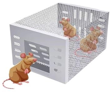 rat trap, Automatic household mousetrap Large Space Mousetrap Cage Safety Household Continuous Mousetrap Rat Bait Mousetrap Box Mousetrap Metal