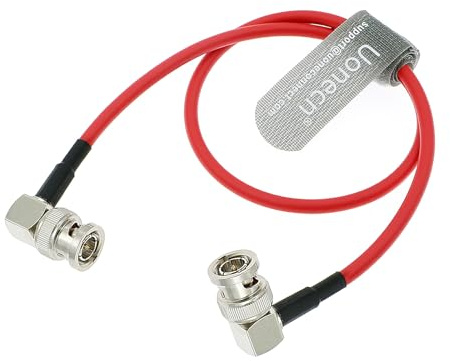 Uonecn Cavo coassiale SDI ultra sottile 12G, flessibile, ad angolo retto, BNC maschio a BNC, cavo coassiale per monitor Red Komodo Atomos per videocamera 4K, 75 Ohm, 50 cm / 19in