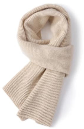 Kaschmirschal für Damen, Ziege, Winter, warm, gestrickt, klassisch, einfarbig, beige, One size