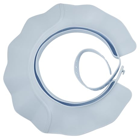Gorro Ducha Beber Proteger Ojos y Oídos Silicona Protector Cabeza Ajustable Función Tres en Uno Regadera Baño (Azul)