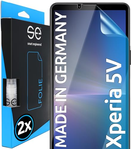 2x se® 3D SCHUTZFOLIE Transparent für Sony Xperia 5V, Selbstheilend, 100% Fingerabdruck & FaceID kompatibel, einfache blasenfreie Installation, Ultra-Klar, Stoß-Kratzfest, aus Deutschland