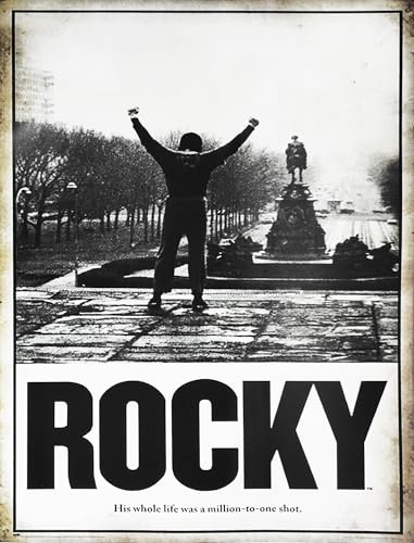 KUSTOM ART Póster decorativo de pared Serie carteles de película Celebri Rocky con Sylvester Stallone Impresión artística sobre papel Patinata 40 x 30 cm sin marco