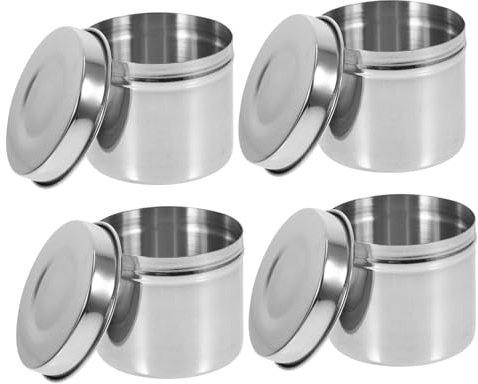 Holibanna 4piezas Caja De Muestra Para Alimentos De Acero Inoxidable Contenedores Herméticos Para Almacenar Muestras La Escuela Cajas Portátiles Para Útiles Escolares y Fiambrera Compartimen