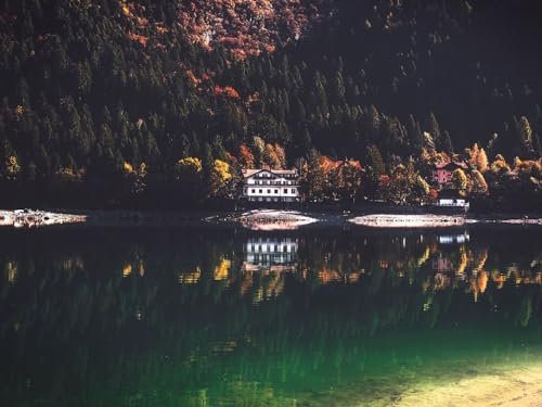 1500 Teile Puzzle,Geschicklichkeitsspiel für die ganze Familie, Lake House Hill 87x57cm