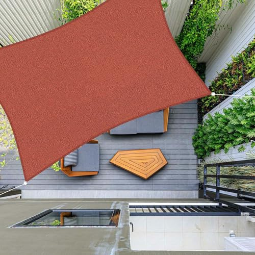 SRHIMEOS Tende a Vela Rettangolare Vela Ombreggiante 6x8m, Telo Parasole Terrazza Traspirante HDPE, Resistente Ai Raggi UV Telo Ombreggiante per Esterno, Giardino & Gazebo