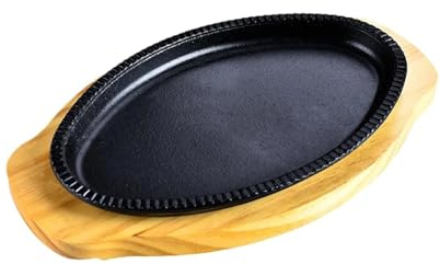 XIUsheUA Piastra per bistecca in ferro Piastra for bistecche, piastra for friggere, padella for grigliare pesce e verdure in ghisa, set di piastre for calde for ristoranti fornelli domestici(M)