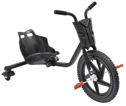 Drift-Trike med pedaldrift, go-kart belastbar upp till 80 kg, ungdoms-Trike med 4 växlar, fordon med stabil trehjulig konstruktion, glidfordon, vippningsfritt design, för barn, utomhus