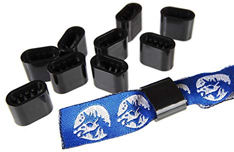 Cierre para correa textil de plástico negro, 10 unidades, color Flach XL