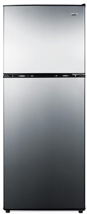CP972SS Refrigerator-Freezer 22 Wide Refrigerator-Freezer; Cycle Defrost; 7.1 Cu.Ft.; Stainless Steel Doors; Adjustable Glass Shelves; Door Storage; Sealed Back and Black Cabinet