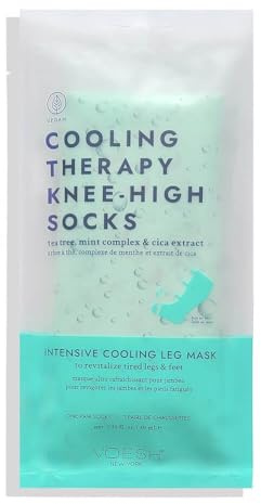 Voesh 1 paire de chaussettes de refroidissement pour revitaliser les jambes et les pieds fatigués - Masque de refroidissement intensif pour les pieds, 1 paire