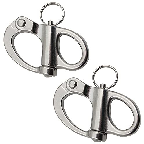 Manille Rapide en Acier et Inoxydable Manille pivotante pour escalade et bateau, acier inoxydable, 2 pièces