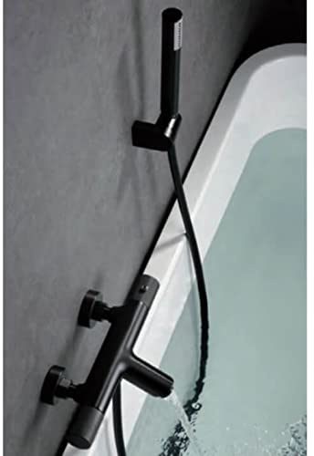 Grifo de bañera y ducha termostático Black Gun Metal Line Imex BTD038-4BGM Grifo de Ducha con Soporte Alcachofa, Mezclador de Ducha