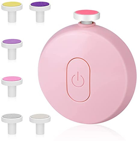 Vicloon Elektrische Baby Nagelfeile, 6 in 1 Elektrische Nagelfeile für Neugeborene Set, Leise und Sicherer Baby-Nagelschneider，Nagelpflege für Babys, Geschenk für Neugeborene-Rosa