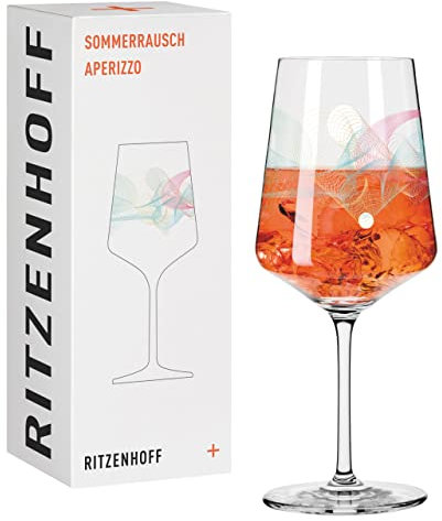 RITZENHOFF 2841013 Bicchiere da aperitivo 500 ml - Serie Sommerrausch n. 13 con spirali colorate - Made in Germany