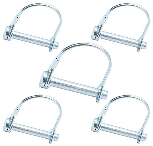 CEEYSEE 5pcs Locking Pin 8mm x 50mm Pipe Folding Pin with Zinc Plated Snap Lock for Trailers, Trucks, Tractors, Dumppers, Farm, Lawnmowers (D8mm x 50mm)