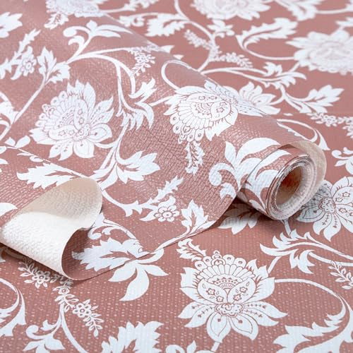 Shelf Liner,18 Inch x 8 Feet Non Adhesive Pink Floral Cabinet Liner