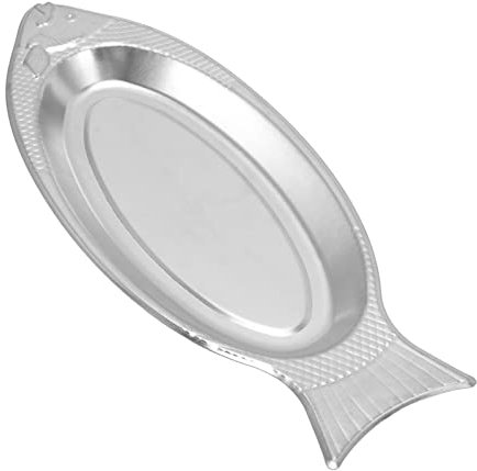 Stainless Steel Fish Shaped Platter, Decorative Snack Appetizer Serving Plate Dishes Food Storage Trays for Restaurants Home Kitchen(Silver, S)