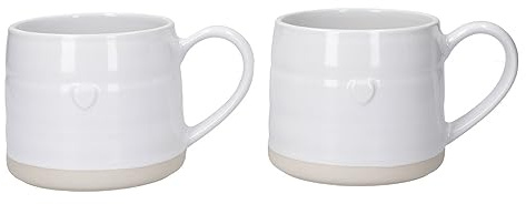Mikasa Lot de 2 tasses en grès 380 ml avec motif cœur et coffret cadeau