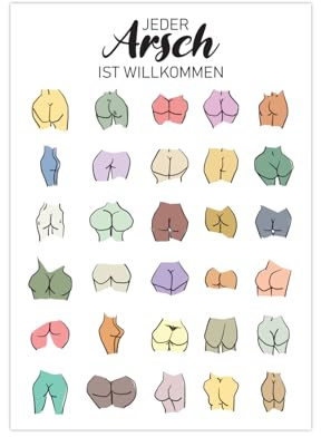 Generisch Deko Badezimmer | Poster Bad lustig Hintern (A4 (29,7x21 cm))