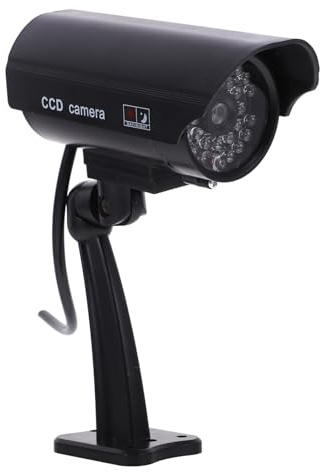 OSALADI 2pezzi Cctv Camera Finta Con Luce Led Rossa Simulata Facile Installazione Per Esterni e Interni Stile Realistico Per Sicurezza Domestica e Commerciale