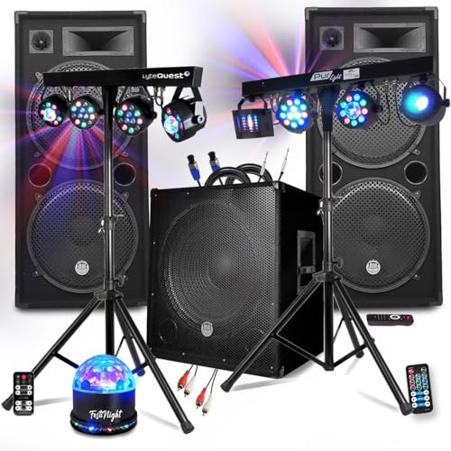 Pack Sono BM Sonic Mega Basses 3200W Caja de sono/subwoofer bi-amplificado 18 46cm - HP 215, Pórticos 8 luces Xperformer/Euphoria