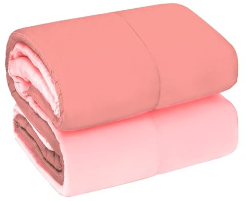 emmevi Trapunta Piumone Invernale Double Face 250gr Ufficiali Coperta Letto 1 Piazza e Mezza Rosa Antico