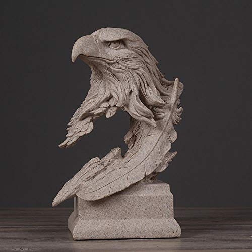 KARFRI Skulptur Statue Adler Büste Skulptur Tier Sandstein Handwerk Kreative Dekoration
