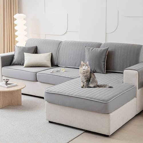 KCCRHIN Sofa Sitzkissenbezüge Für Sommer Sofa Kissenbezüge Anti-Kratz Sofa Sitzbezüge Couchbezüge L Form 2 3 4 Sitzer Couch Kissenbezüge Mit Gummizug Unten Sofa Slipcover,C,80 * 180CM