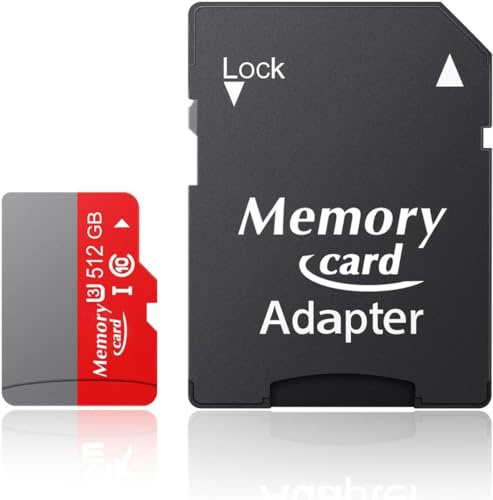 TOMVYTER 512GB Ultra Memory Card, Class 10, Up to 100 MB/s Read, Flash Memory Card for Smartphone/Camera/Tablet/Surveillance