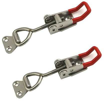2PCS Adjustable Toggle Clamp, 102mm Toggle Catch Latch, Stainless Steel Toggle Clamp for Box Drawer Cabinet