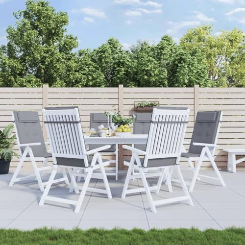 Somanki Hochlehner-Auflagen 6 STK. Grau Oxford-Gewebe, Liegenauflage, Auflage Gartenliege, Sitzkissen Gartenmöbel, Bankauflage, Stuhlauflage Für Hochlehner, Sitzauflagen - 361879
