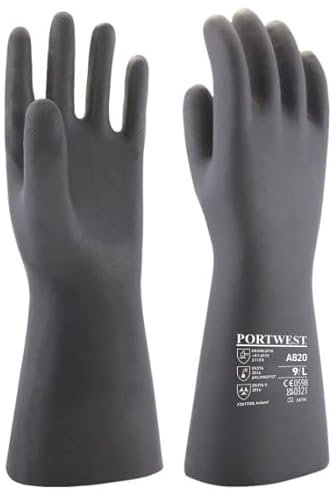 Guanto chimico in neoprene nero contro acidi A820