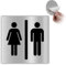 LEIASA | Cartello Adesivo Bagno Unisex - 10x10 cm - Spessore 0,8 mm - Alluminio - Cartello WC Condiviso - Targa Toilette Uomo Donna - Cartello Adesivo 3M - (Bagno Donne Uomo)