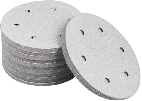 Disques abrasifs 225 mm, papier de verre 9 pouces, 100 disques auto-agrippants, 6 trous for ponceuse à cloison sèche et ponceuse à long col(100grit)