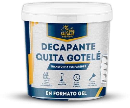 Decapante Quita Gotelé – Elimina Gotelé Fácilmente de Paredes y Techos – Gel Eficaz, Rápido y Limpio – Ideal para Reformas, Pared Lisa sin Lijado ni Vapor (750 ML)