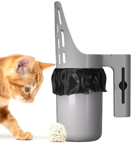 Paletta per lettiera per Gatti, Pala Rimovibile Integrata con Contenitore per rifiuti, Grande Portatile, Pala setaccio Portatile di Grande capacità per Animali Domestici, Cestino per casa, Interni ed