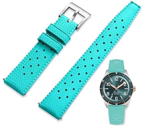 Niziruoup Uhrenarmbänder aus Fluorkautschuk mit Schnellverschluss Tropical Style Weiche FKM Kautschuk Armband für Uhren, Universal FKM Gummi Uhrenarmbänder Ersatzarmband 18mm 20mm 22mm Herren Damen