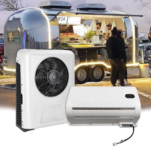 Climatiseur de stationnement pour camion 12 V/24 V DC, unité divisée 9800 BTU avec compresseur à volute, idéal pour les cabines semi-couchées, les camping-cars, les camions, les voitures à manger et