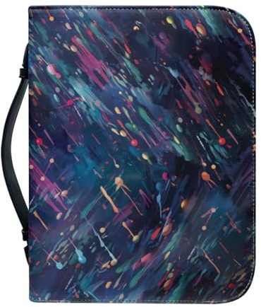 Bibel Hülle Tasche Zusammenfassung Große Pu-Leder Buchhülle Für Damen Und Herren, Vielseitige Buchschutz Mit Griff, Reißverschluss, Taschen Und Stiftfächern 25.9x4.6cm