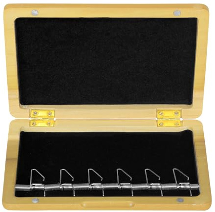 Elegante caja de madera para placa de resorte de fagot, gancho de pared, organiza 6 platos, interior suave, duradero, funda para fagot